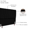 Cabeceira Queen 160 cm Com Frame Belgica Suede Preto Artte