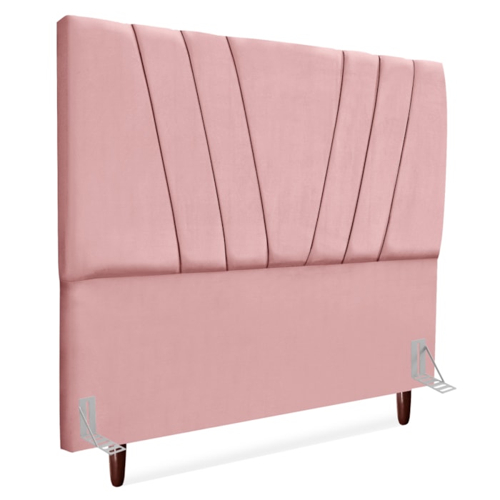 Cabeceira Queen 160 cm Com Frame Belgica Suede Rosa Artte
