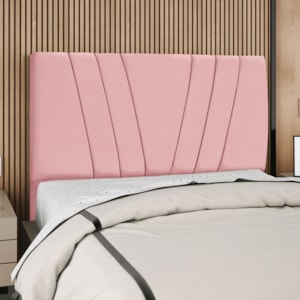 Cabeceira Queen 160 cm Com Frame Belgica Suede Rosa Artte
