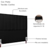 Cabeceira Queen 160 cm Com Frame Carla Corino Preto Artte