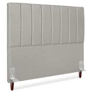 Cabeceira Queen 160 cm Com Frame Carla Linho Cinza Artte