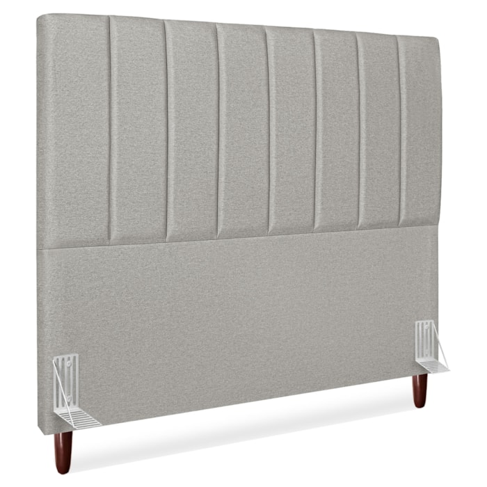 Cabeceira Queen 160 cm Com Frame Carla Linho Cinza Artte