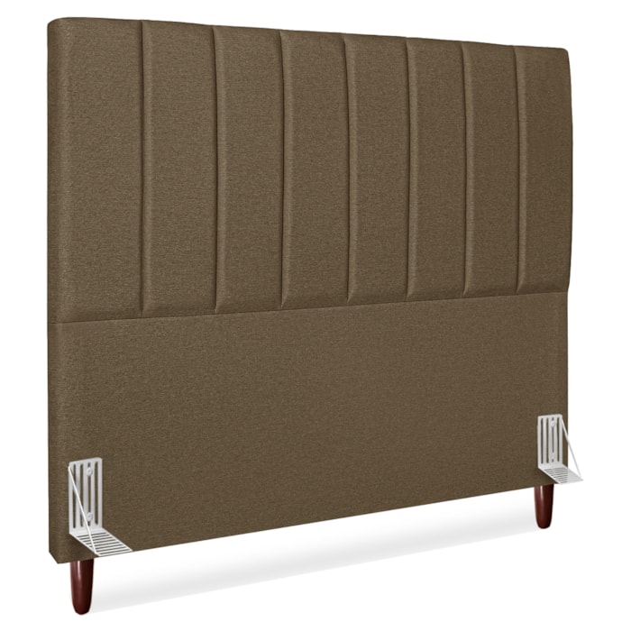 Cabeceira Queen 160 cm Com Frame Carla Linho Marrom Artte