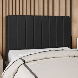Cabeceira Queen 160 cm Com Frame Carla Linho Preto Artte