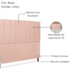 Cabeceira Queen 160 cm Com Frame Carla Linho Rose Artte