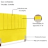 Cabeceira Queen 160 cm Com Frame Carla Suede Amarelo Artte