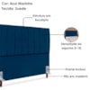 Cabeceira Queen 160 cm Com Frame Carla Suede Azul Marinho Artte