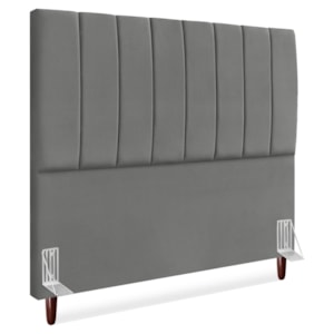 Cabeceira Queen 160 cm Com Frame Carla Suede Cinza Artte