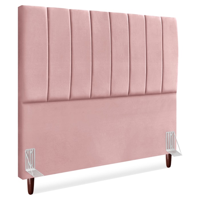Cabeceira Queen 160 cm Com Frame Carla Suede Rosa Artte