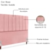 Cabeceira Queen 160 cm Com Frame Carla Suede Rosa Artte