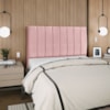 Cabeceira Queen 160 cm Com Frame Carla Suede Rosa Artte