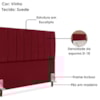 Cabeceira Queen 160 cm Com Frame Carla Suede Vinho Artte
