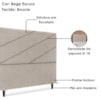 Cabeceira Queen 160 cm Com Frame Cristal Boucle Bege Escuro Artte