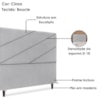 Cabeceira Queen 160 cm Com Frame Cristal Boucle Cinza Artte