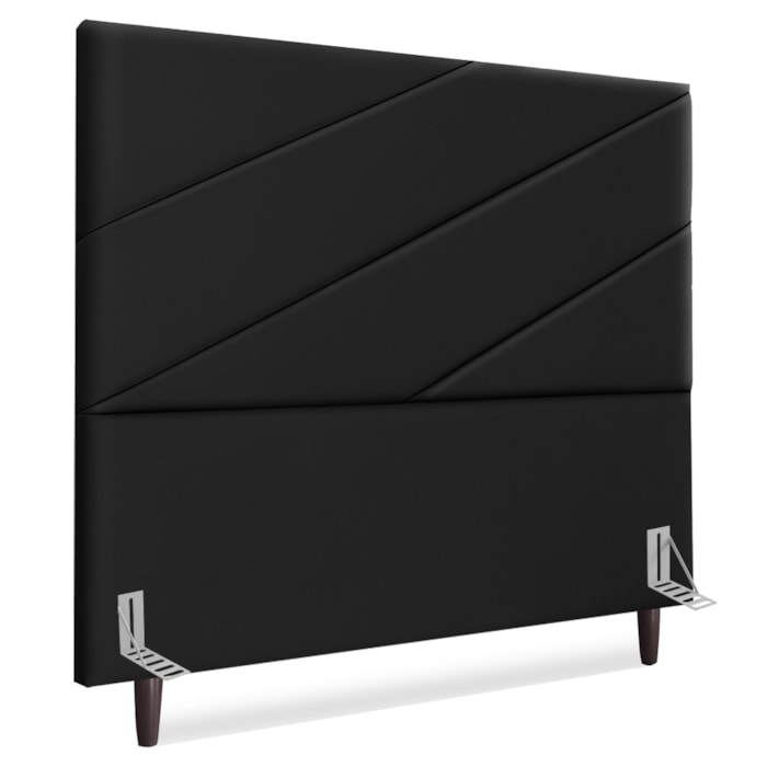 Cabeceira Queen 160 cm Com Frame Cristal Corino Preto Artte