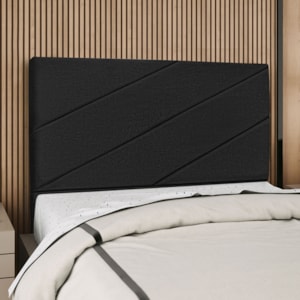 Cabeceira Queen 160 cm Com Frame Cristal Linho Preto Artte