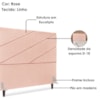 Cabeceira Queen 160 cm Com Frame Cristal Linho Rose Artte