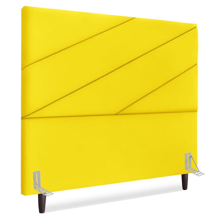 Cabeceira Queen 160 cm Com Frame Cristal Suede Amarelo Artte