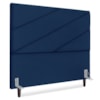 Cabeceira Queen 160 cm Com Frame Cristal Suede Azul Marinho Artte
