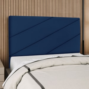 Cabeceira Queen 160 cm Com Frame Cristal Suede Azul Marinho Artte