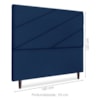 Cabeceira Queen 160 cm Com Frame Cristal Suede Azul Marinho Artte