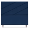 Cabeceira Queen 160 cm Com Frame Cristal Suede Azul Marinho Artte