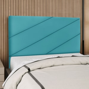 Cabeceira Queen 160 cm Com Frame Cristal Suede Azul Turquesa Artte