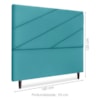 Cabeceira Queen 160 cm Com Frame Cristal Suede Azul Turquesa Artte