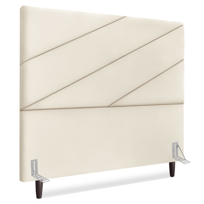 Cabeceira Queen 160 cm Com Frame Cristal Suede Bege Artte