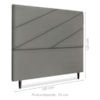 Cabeceira Queen 160 cm Com Frame Cristal Suede Cinza Artte
