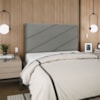 Cabeceira Queen 160 cm Com Frame Cristal Suede Cinza Artte