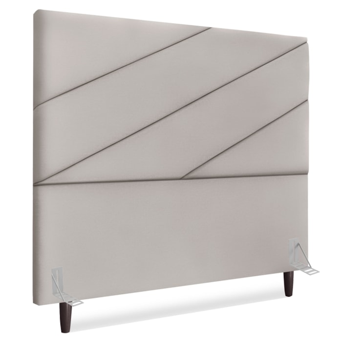 Cabeceira Queen 160 cm Com Frame Cristal Suede Cinza Claro Artte