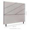 Cabeceira Queen 160 cm Com Frame Cristal Suede Cinza Claro Artte