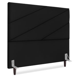 Cabeceira Queen 160 cm Com Frame Cristal Suede Preto Artte