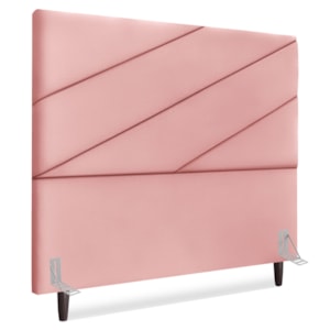 Cabeceira Queen 160 cm Com Frame Cristal Suede Rosa Artte