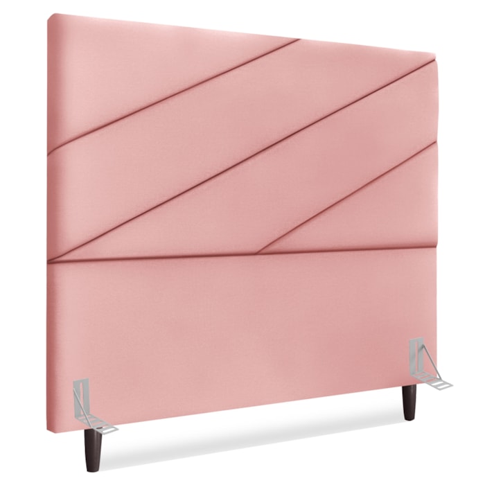 Cabeceira Queen 160 cm Com Frame Cristal Suede Rosa Artte