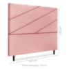 Cabeceira Queen 160 cm Com Frame Cristal Suede Rosa Artte