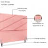 Cabeceira Queen 160 cm Com Frame Cristal Suede Rosa Artte
