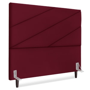 Cabeceira Queen 160 cm Com Frame Cristal Suede Vinho Artte