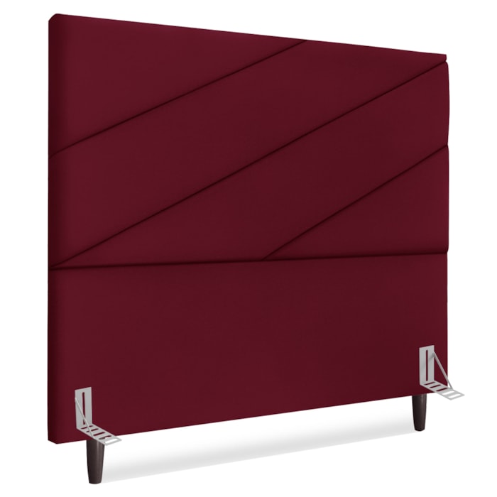 Cabeceira Queen 160 cm Com Frame Cristal Suede Vinho Artte
