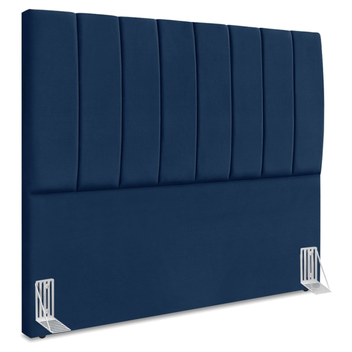 Cabeceira Queen 160 cm Com Frame Dalia Suede Azul Marinho Artte
