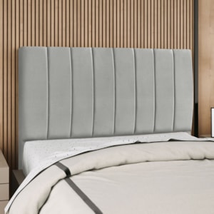 Cabeceira Queen 160 cm Com Frame Dalia Suede Cinza Claro Artte
