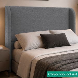 Cabeceira Queen 160 cm Com Frame Imperial Boucle Cinza IMPO