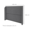 Cabeceira Queen 160 cm Com Frame Imperial Boucle Cinza IMPO