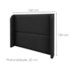 Cabeceira Queen 160 cm Com Frame Imperial Corino Preto IMPO