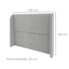 Cabeceira Queen 160 cm Com Frame Imperial Linho Cinza IMPO