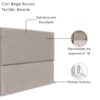 Cabeceira Queen 160 cm Com Frame Luna Boucle Bege Escuro Artte