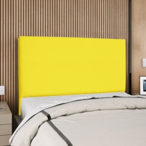 Cabeceira Queen 160 cm Com Frame Luna Suede Amarelo Artte