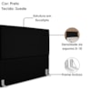 Cabeceira Queen 160 cm Com Frame Luna Suede Preto Artte