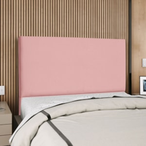 Cabeceira Queen 160 cm Com Frame Luna Suede Rosa Artte
